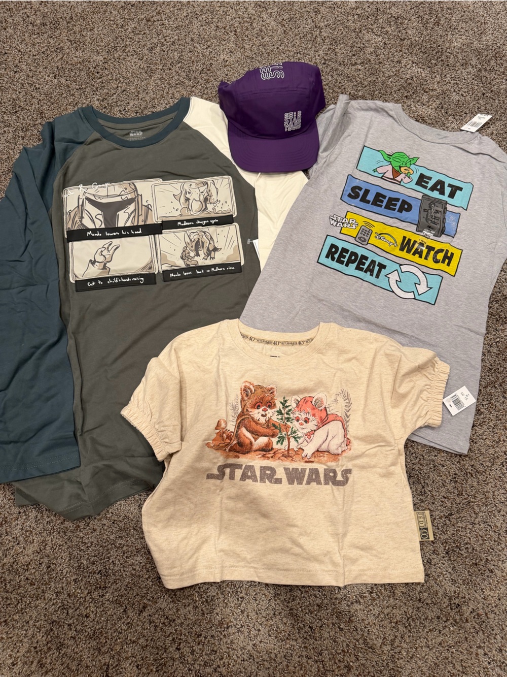 Star Wars Disney 4pc NWT Shirt Hat Bundle Mandalorian ROTJ 40th Anniversary gift